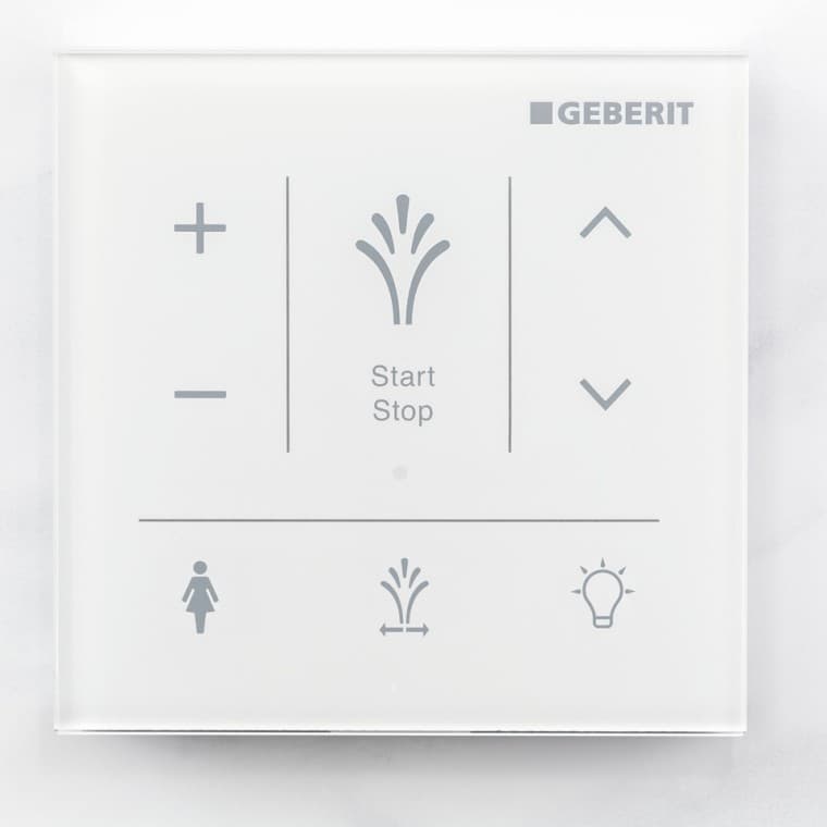 Wandbedieningspaneel met glazen oppervlak voor Geberit AquaClean Wandbedieningspaneel met glazen oppervlak voor Geberit AquaClean