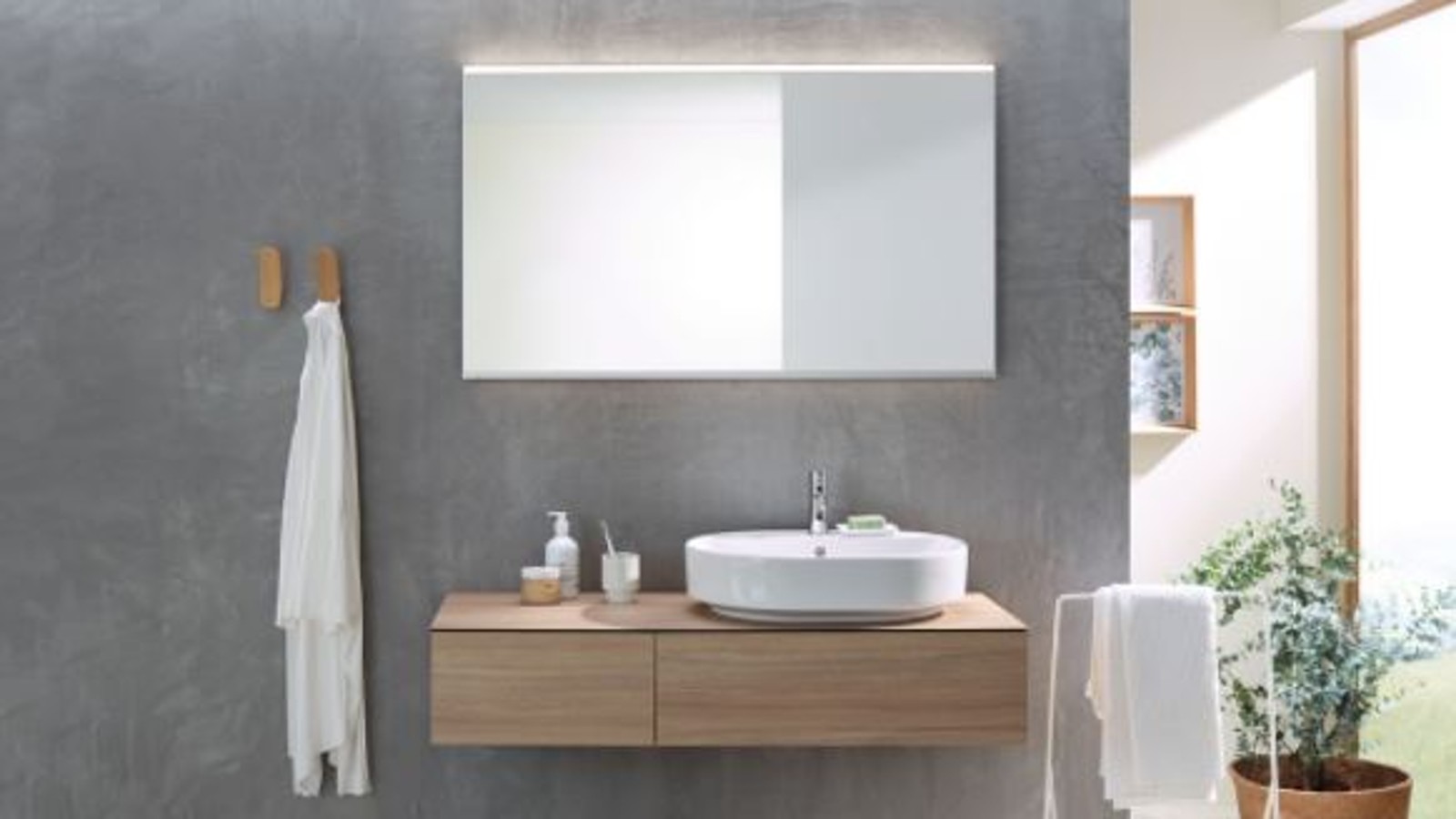 Geberit VariForm opzetwastafel met onderkast Geberit VariForm opzetwastafel met onderkast