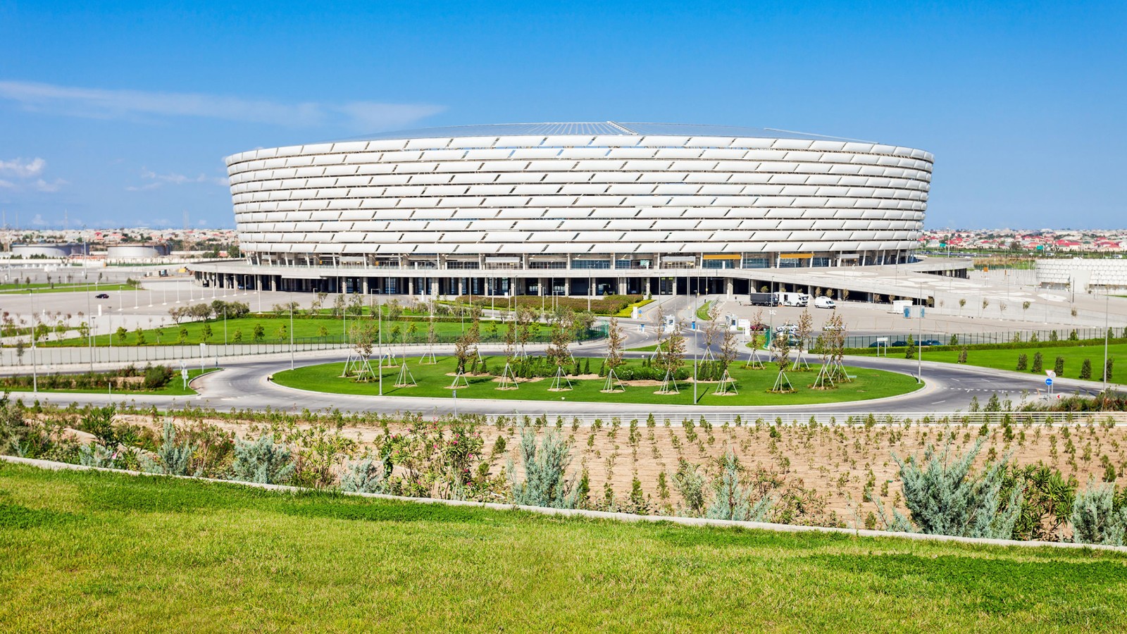 Baku Olimpiyat Stadyumu, Bakoe, Azerbeidzjan (© Andrey Khrobostov / Alamy Stock Photo)