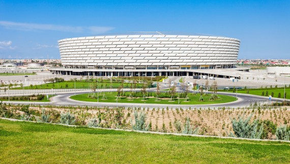 Baku Olimpiyat Stadyumu, Bakoe, Azerbeidzjan (© Andrey Khrobostov / Alamy Stock Photo)