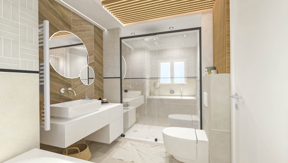 Generaties-overkoepelend, duurzaam en tijdloos is de badkamer van de Française Eva Ivos (FR) (© Eva Ivos)