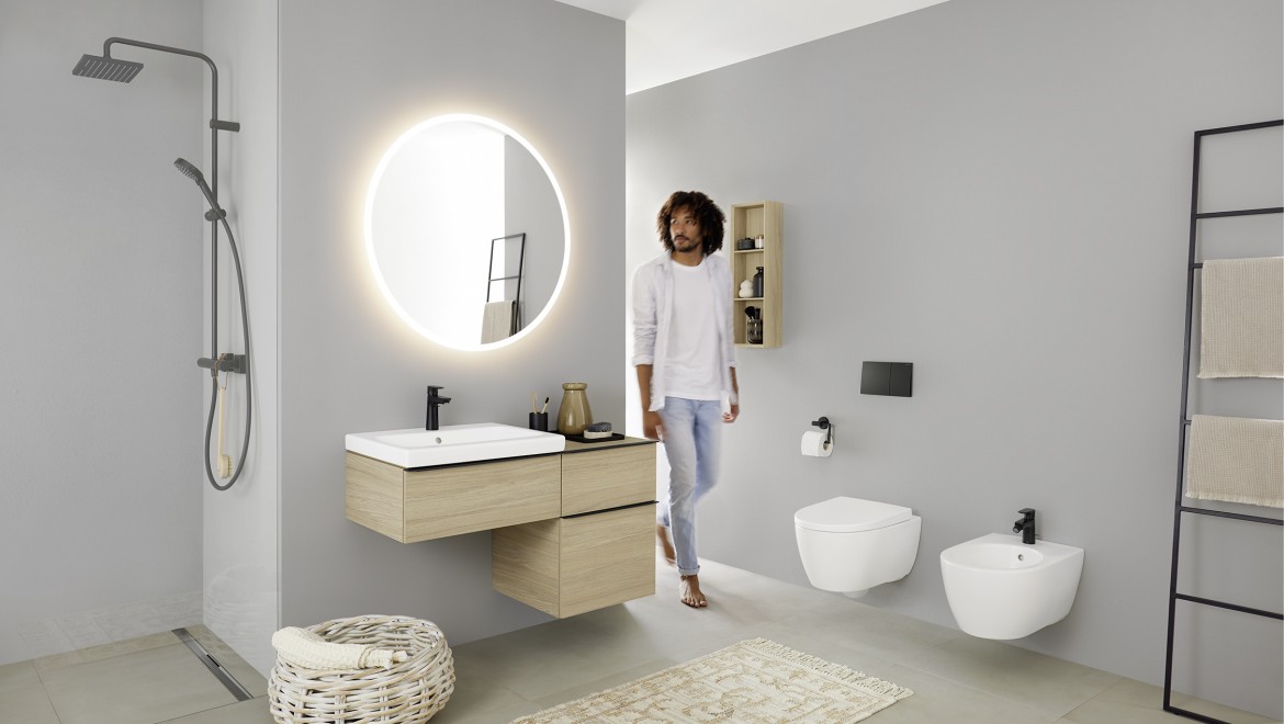 Bij het ontwerpen van een sanitaire ruimte moet rekening worden gehouden met bewegings- en circulatieruimten Bij het ontwerpen van een sanitaire ruimte moet rekening worden gehouden met bewegings- en circulatieruimten