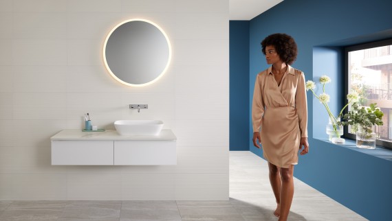 Mix & Match: Geberit ONE opzetwastafel met iCon wastafelonderkast Mix & Match: Geberit ONE opzetwastafel met iCon wastafelonderkast