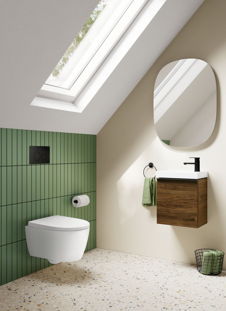 Geberit iCon wc en fontein met houten onderkast
