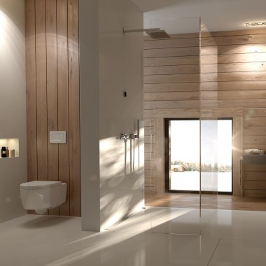 Badkamer met houten panelen Badkamer met houten panelen