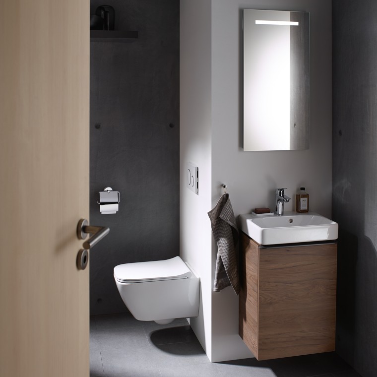 Kleine badkamer met producten van Geberit Smyle Kleine badkamer met producten van Geberit Smyle
