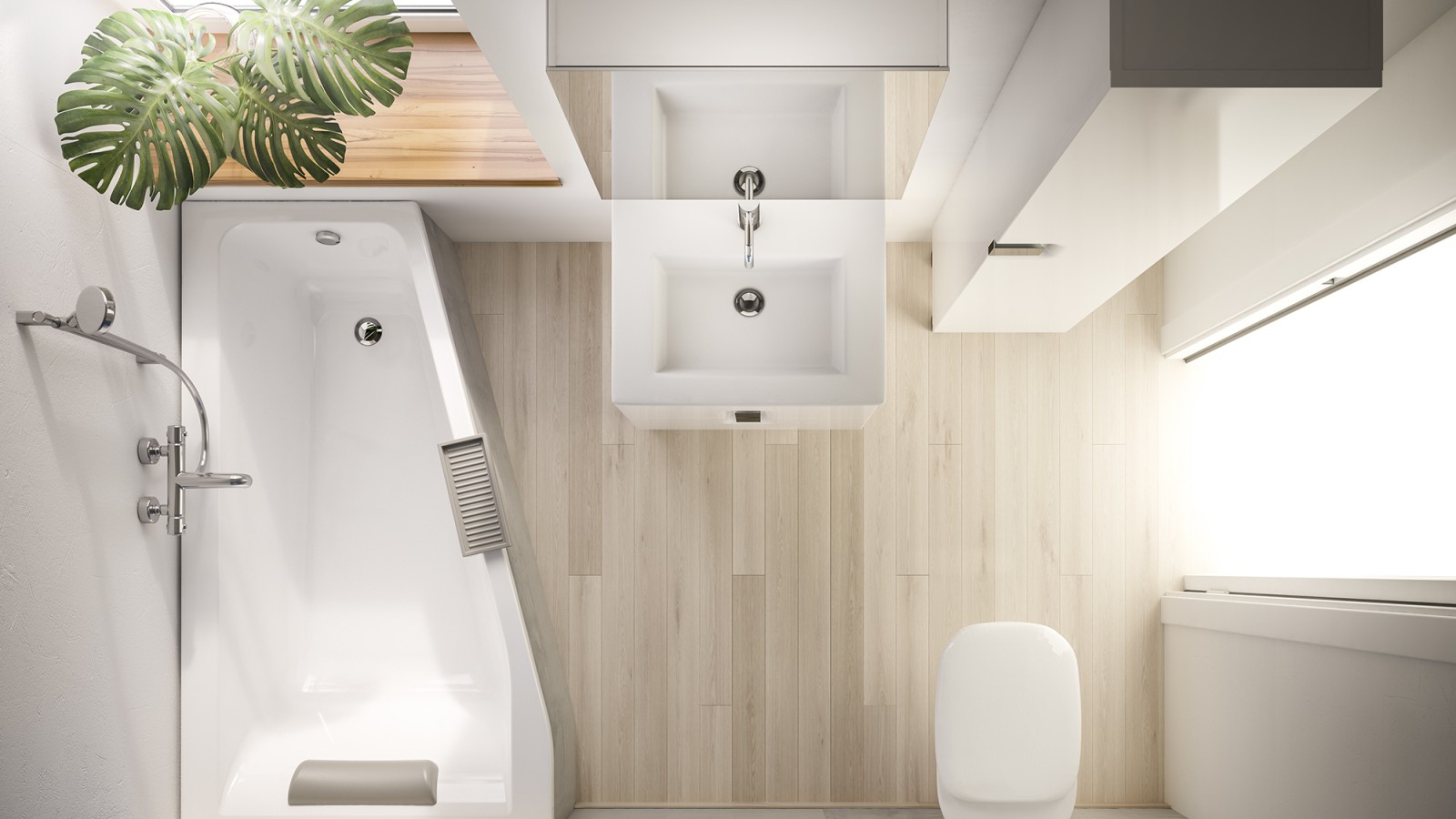 Badkamer met kleine plattegrond