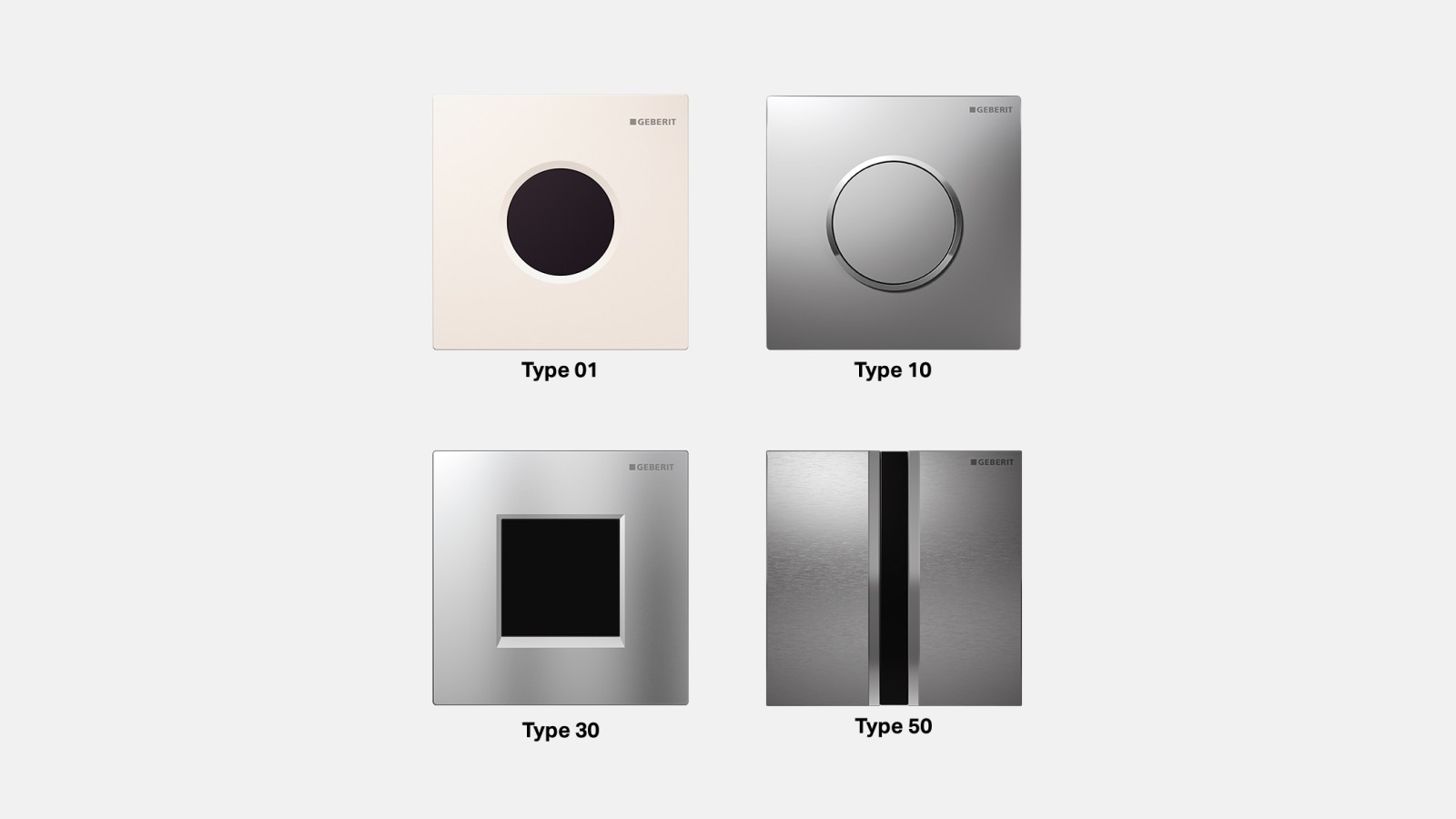 Infrarode en mechanische Geberit bedieningsplaten voor urinoirs Infrarode en mechanische Geberit bedieningsplaten voor urinoirs