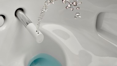 De Geberit AquaClean douchewc's zijn voorzien van de WhirlSpray douchtechnologie