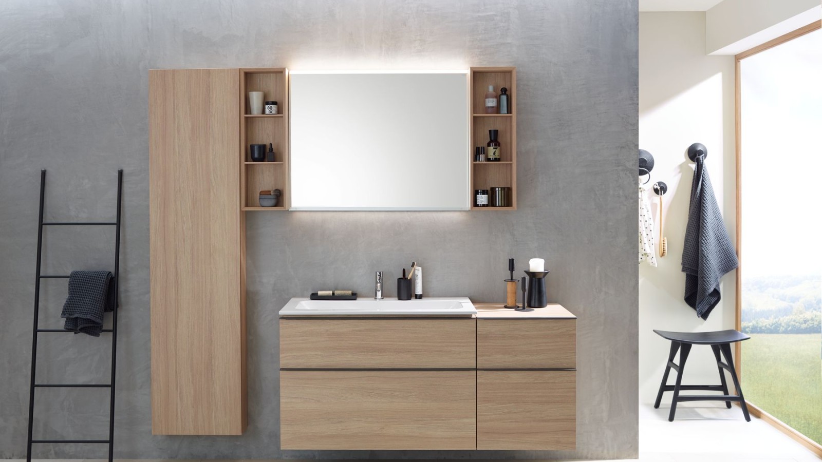 Geberit iCon badkamerserie in eiken Geberit iCon badkamerserie in eiken