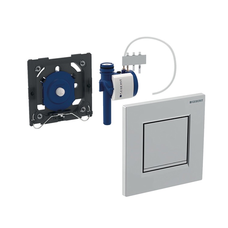 Urinoirbediening met pneumatische spoelactivering Urinoirbediening met pneumatische spoelactivering