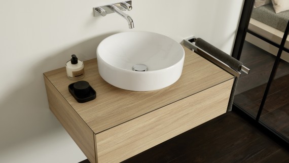 VariForm opzetwastafel met onderkast (© Geberit) VariForm opzetwastafel met onderkast (© Geberit)