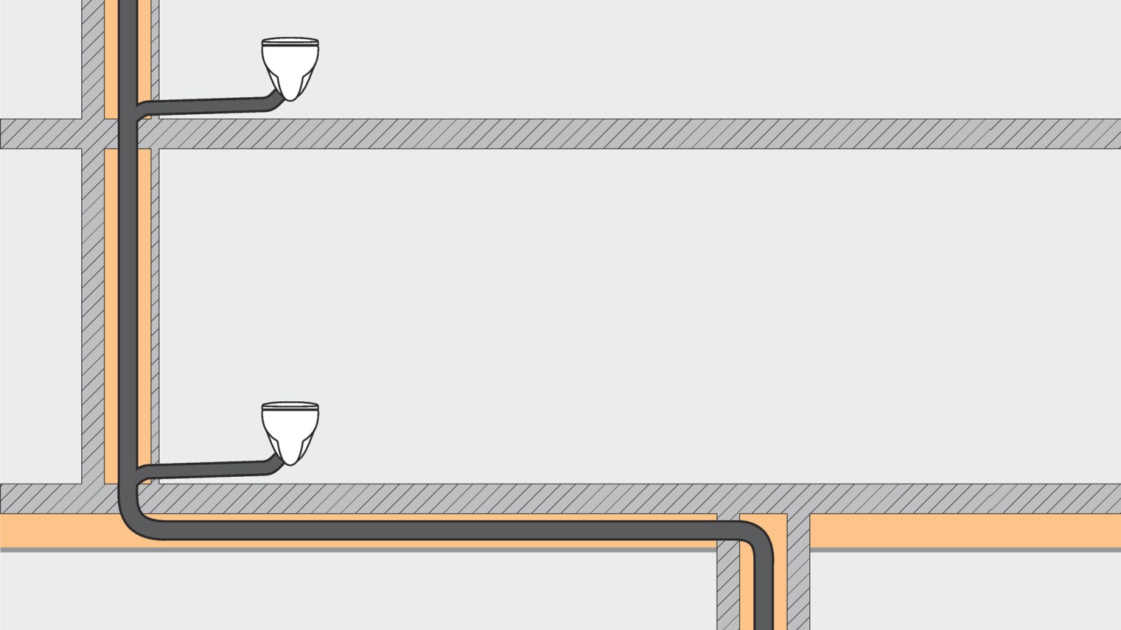 Het afvoersysteem met Geberit SuperTube vraagt minder ruimte en biedt meer ontwerpmogelijkheden.