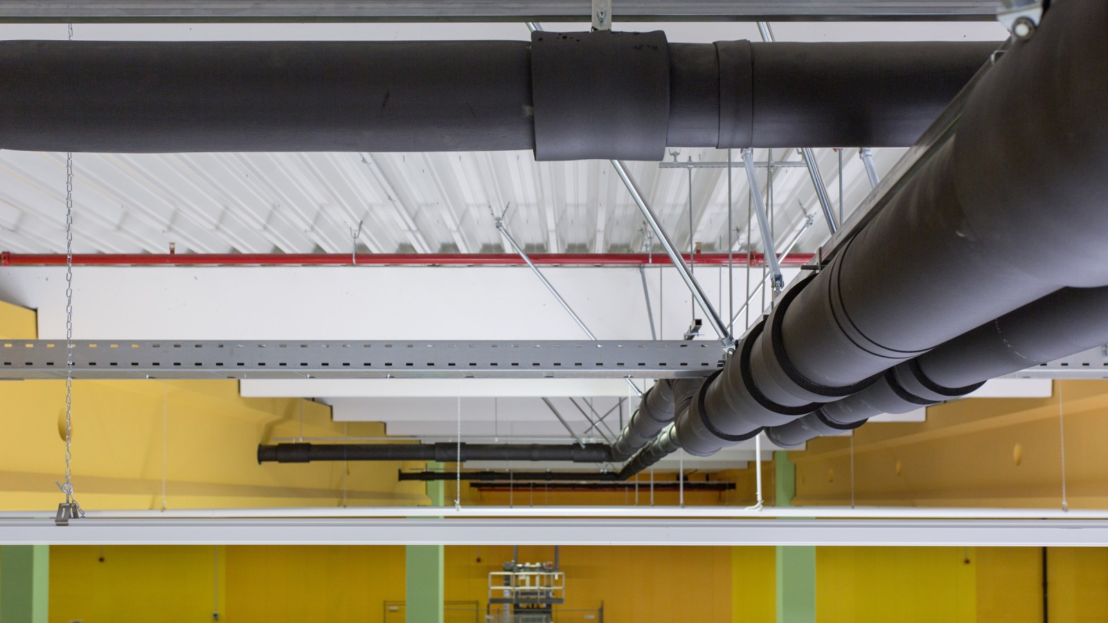 Geberit PE leidingen van een dakafvoersysteem met Geberit Pluvia