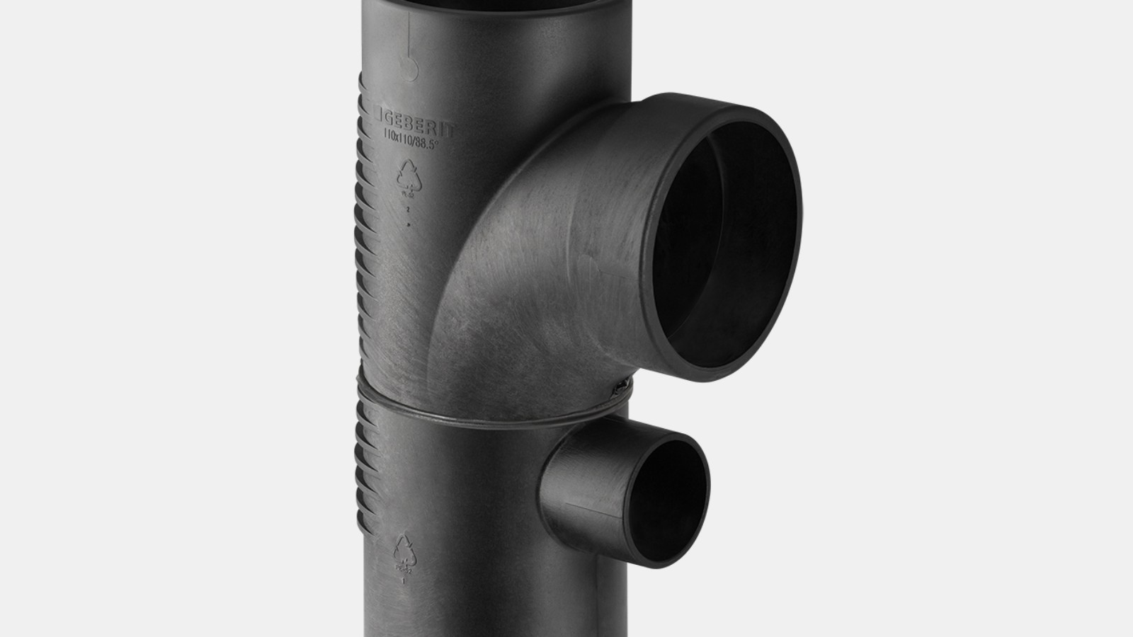 Geberit Silent-db20, gecombineerd hydraulisch T-stuk 88,5°