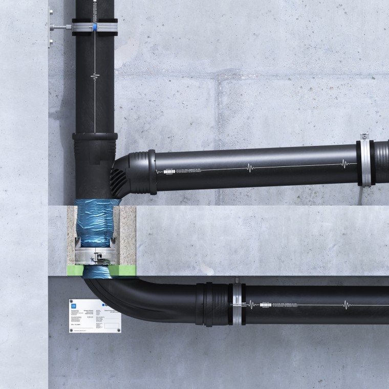 Inbouw in plafond van de Geberit RS90 Plus EN met EPS/XPS-isolatie Inbouw in plafond van de Geberit RS90 Plus EN met EPS/XPS-isolatie