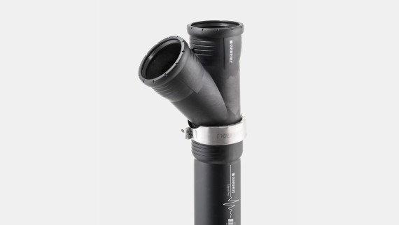 Geberit Silent-Pro met Geberit keerklauw is geschikt voor dakafvoer Geberit Silent-Pro met Geberit keerklauw is geschikt voor dakafvoer
