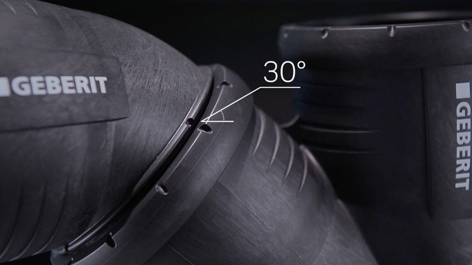 30°-markeringen op de Geberit Silent-Pro vormdelen