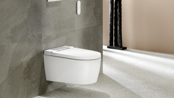 Geberit AquaClean Sela in wit met bedieningsplaat Sigma20