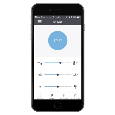 Geberit AquaClean app voor de bediening van de douchewc