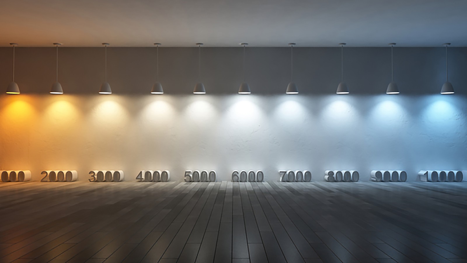 Illustratie van kleurtemperatuur met verschillende Kelvin-waarden (© iStock.com/SuriyaKK)