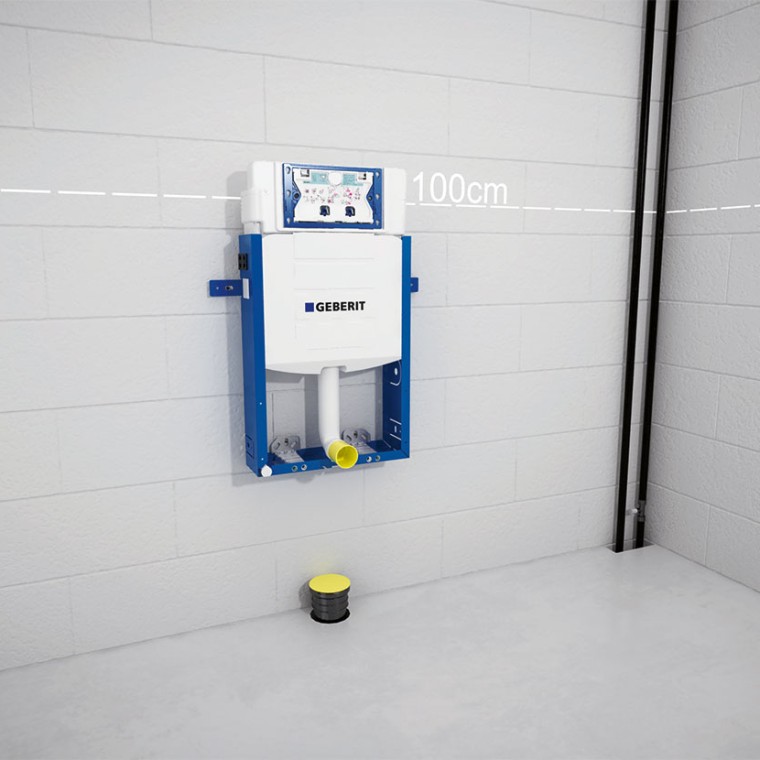 Fixeren van het Geberit Kombifix inbouwreservoir