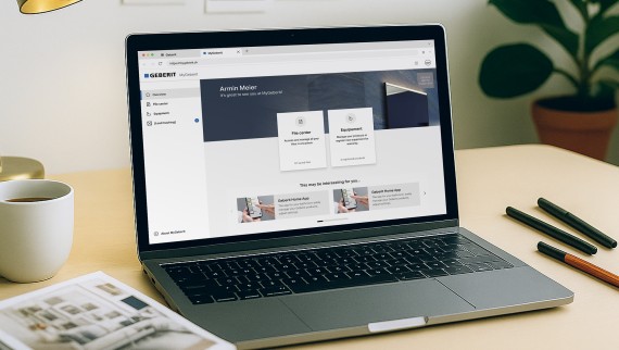 Geberit Klantportaal op een laptop
