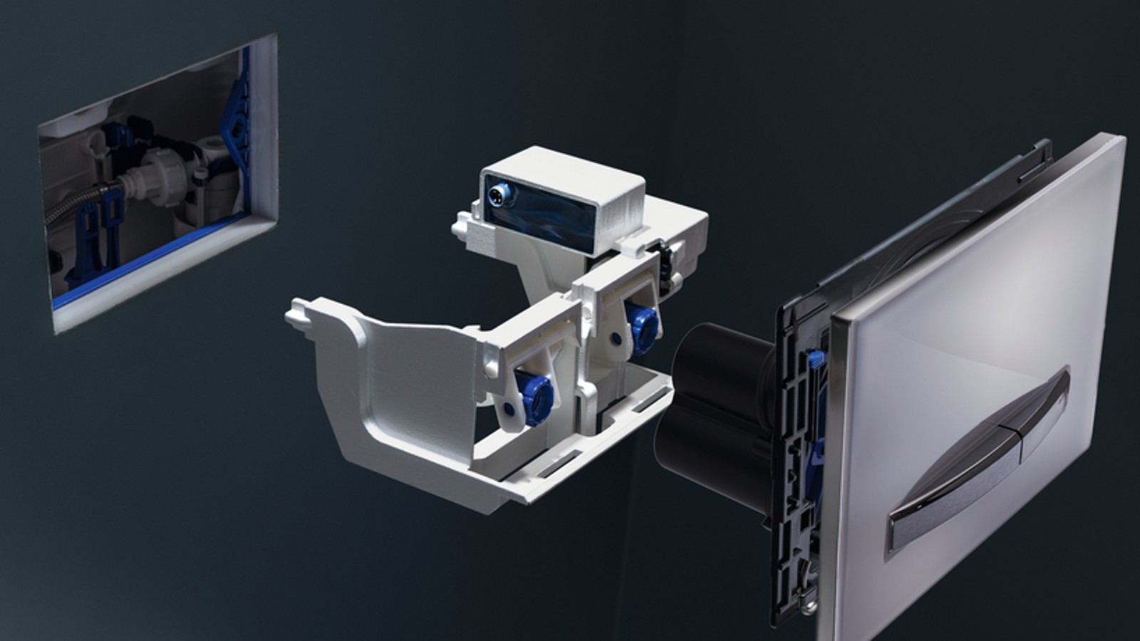 De Geberit hygiënespoelmodule Interval kan eenvoudig worden geïnstalleerd in elk Sigma inbouwreservoir van 12 cm. De Geberit hygiënespoelmodule Interval kan eenvoudig worden geïnstalleerd in elk Sigma inbouwreservoir van 12 cm.