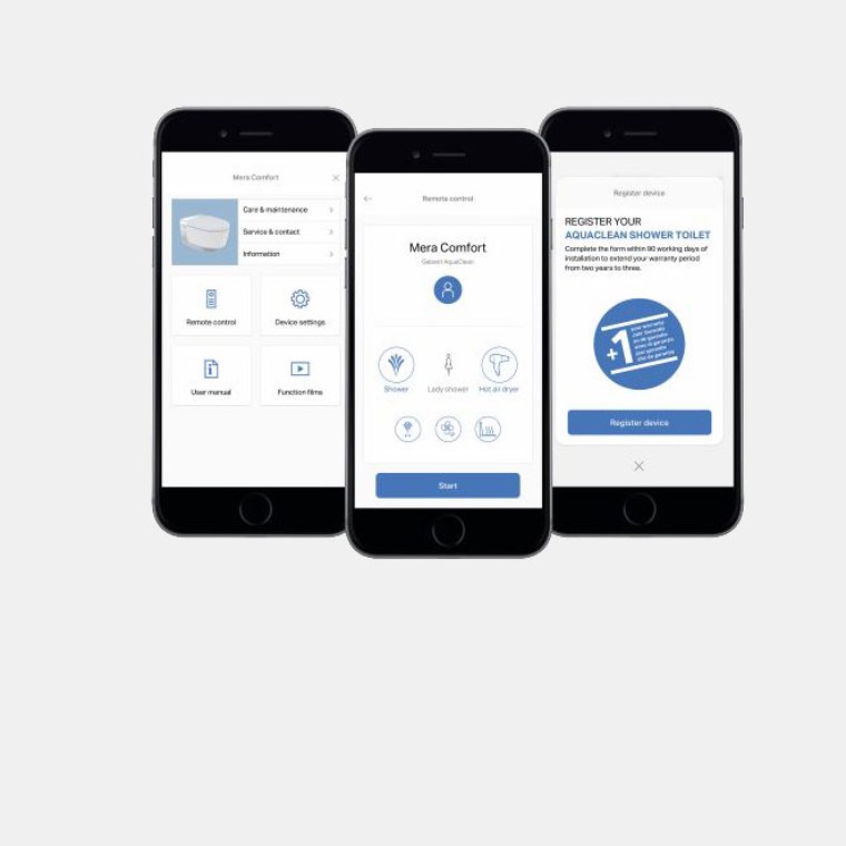 Geberit AquaClean met de Geberit Home-app Geberit AquaClean met de Geberit Home-app