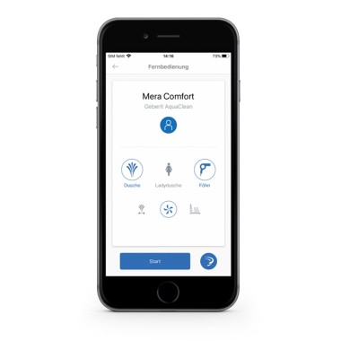 Geberit Home App voor bediening van de AquaClean douchewc