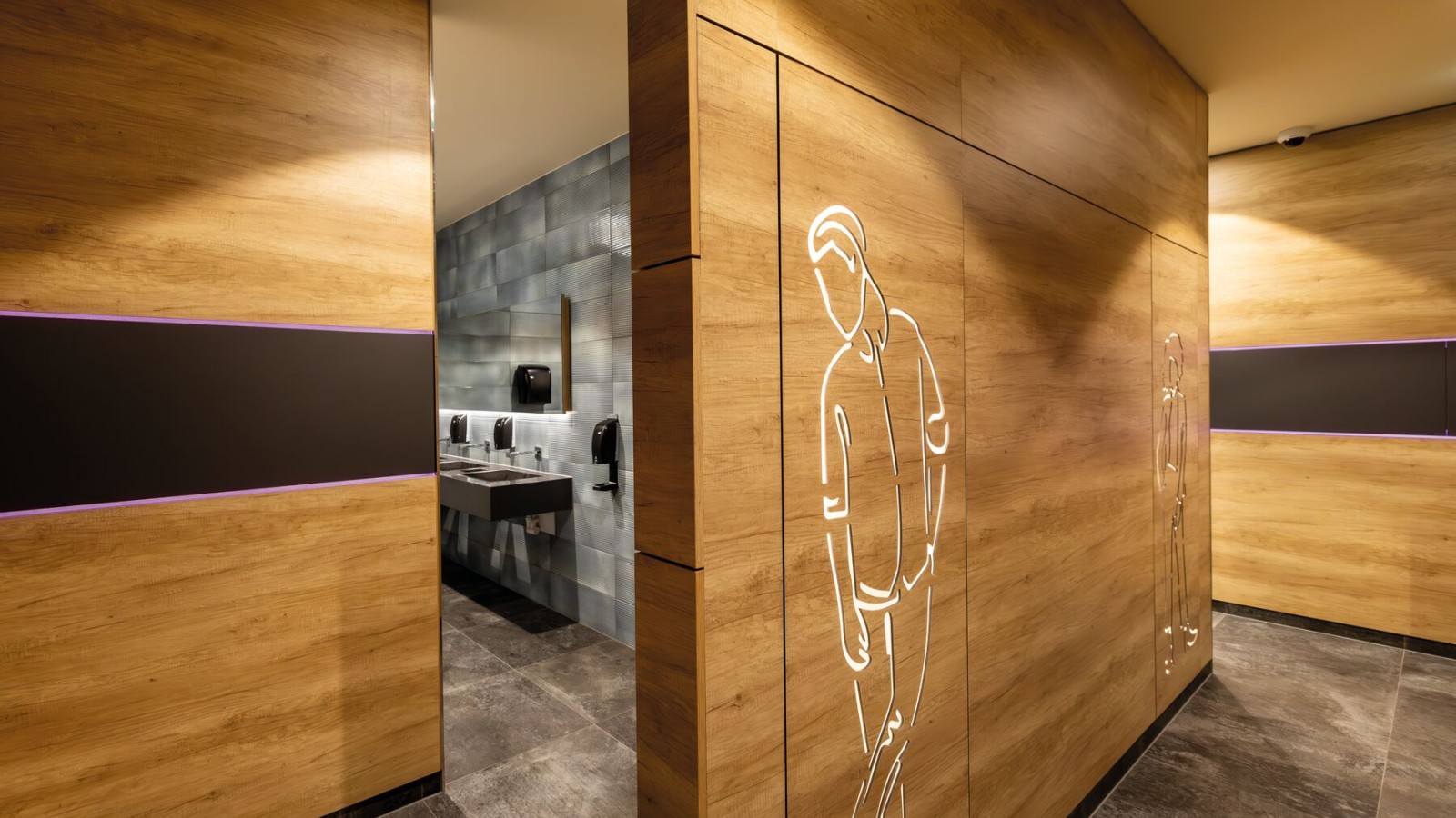 Ingang van het heren toilet