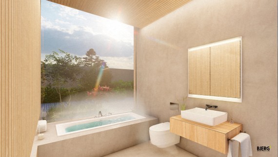 In de badkamer van zes vierkante meter moet u een gevoel van rust en sereniteit ervaren (© Bjerg Arkitektur)