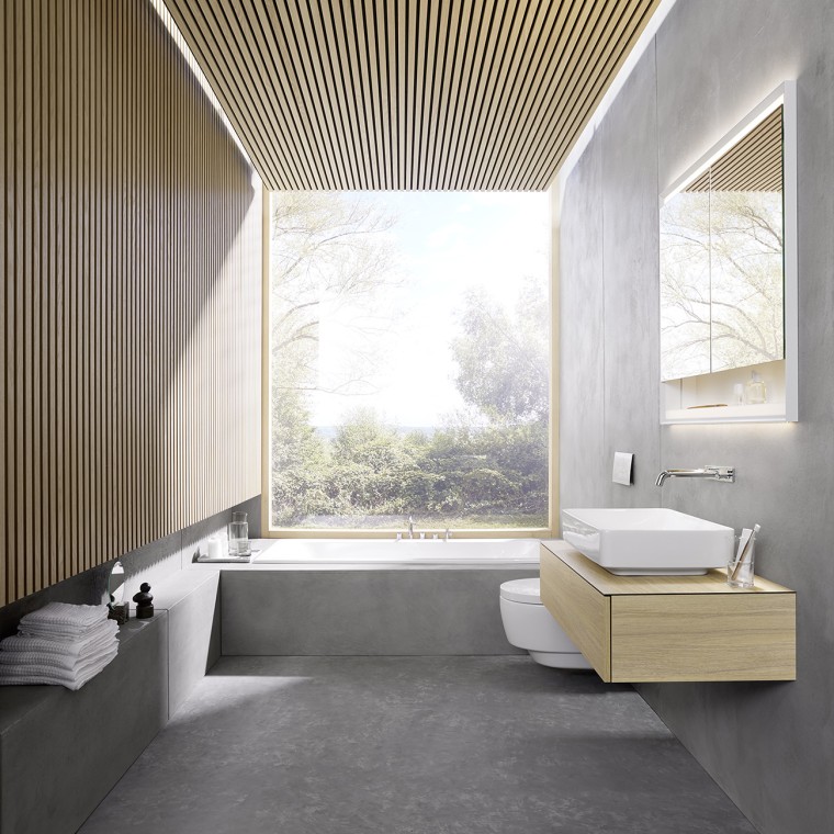 De 6x6 winnende badkamer van het Deense architectenbureau Bjerg Arkitektur (© Geberit) De 6x6 winnende badkamer van het Deense architectenbureau Bjerg Arkitektur (© Geberit)