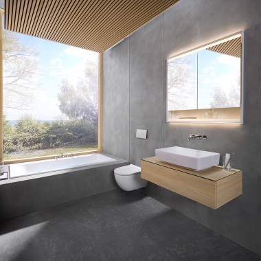 De 6x6 winnende badkamer «Serenity» (© Geberit)