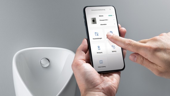 Geberit Control App - Zicht op het gereedschap