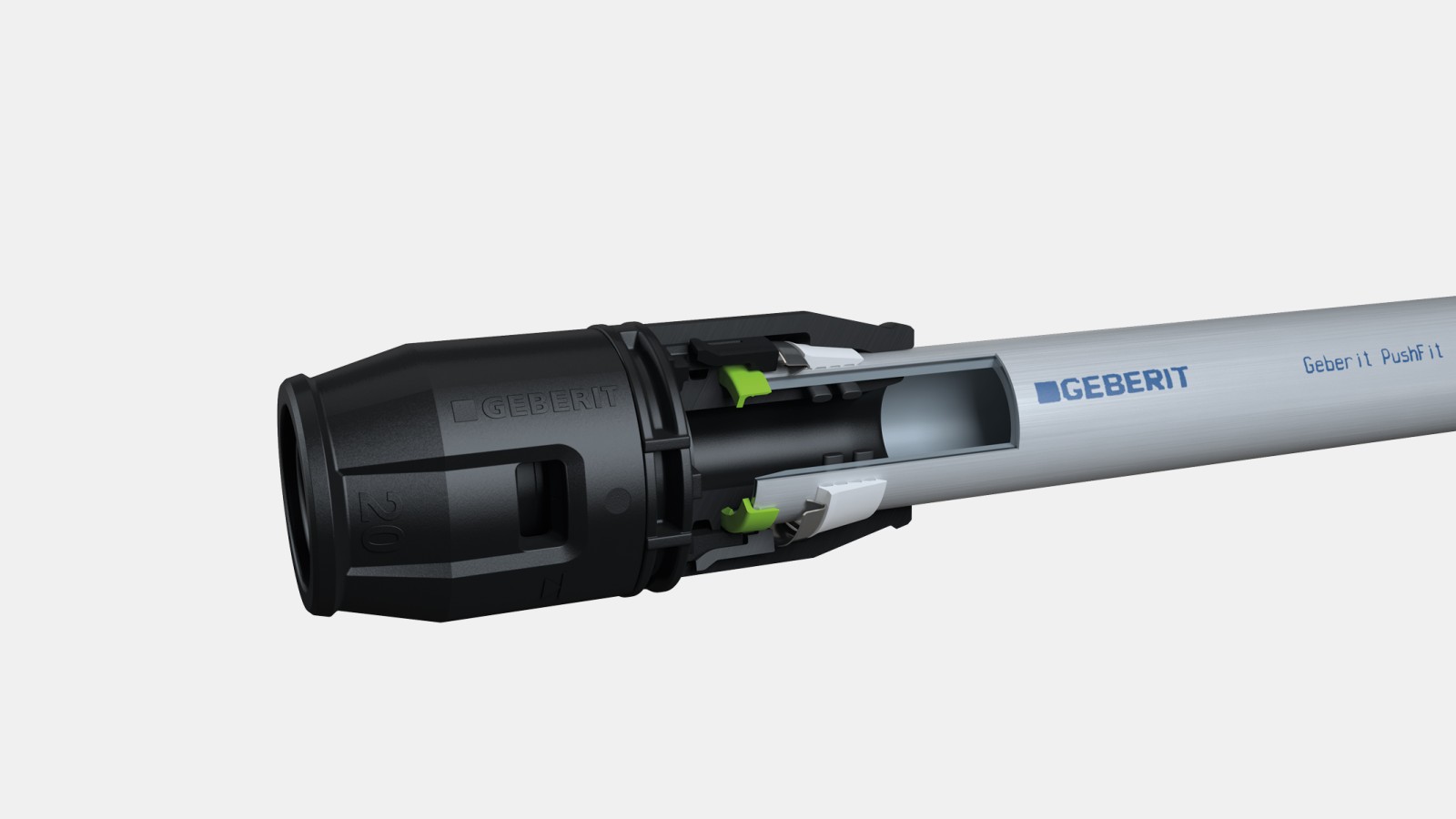 Veilige aansluiting van het Geberit PushFit leidingsysteem