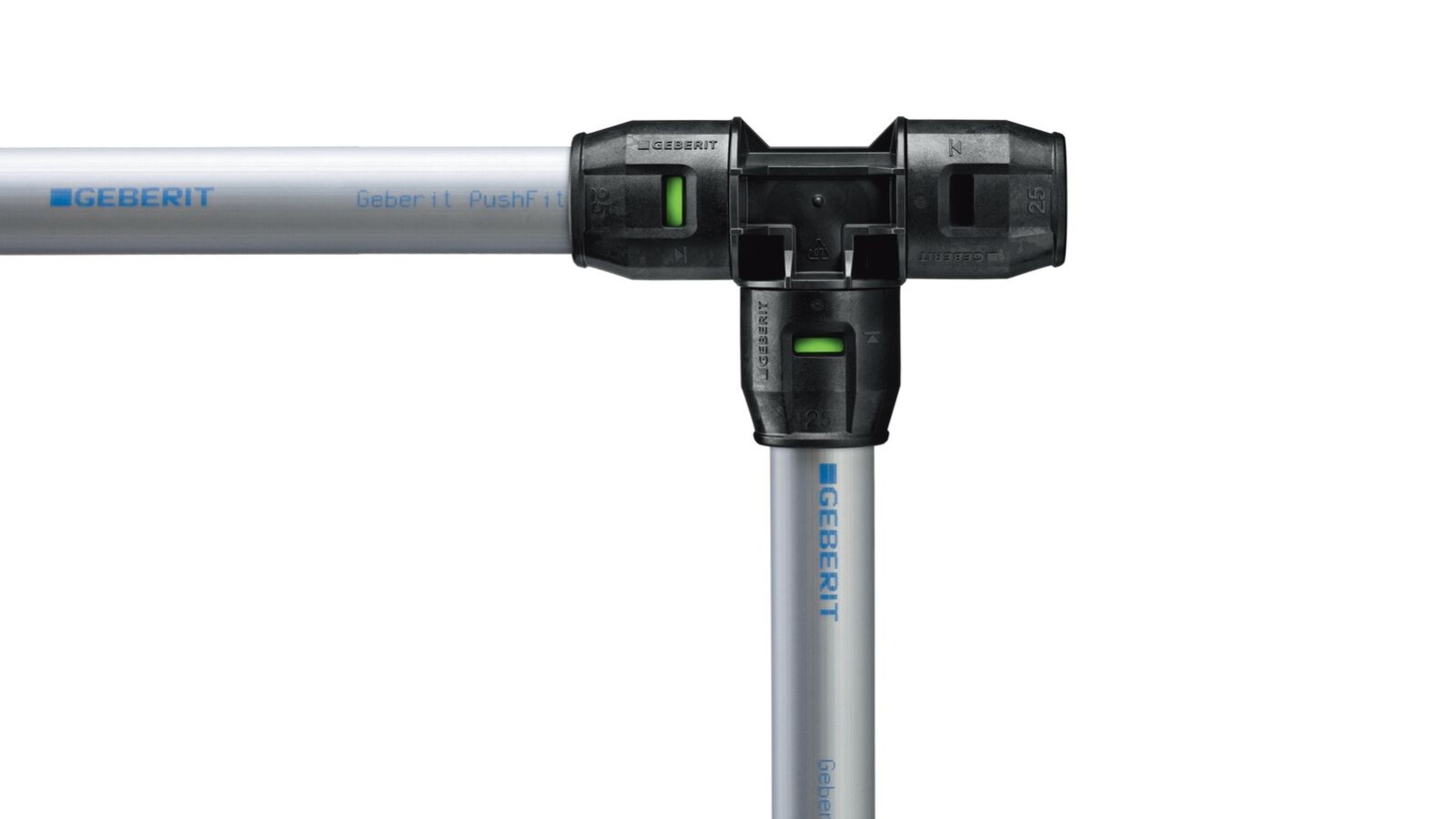 De groene indicator verschijnt wanneer de buis volledig is geplaatst.