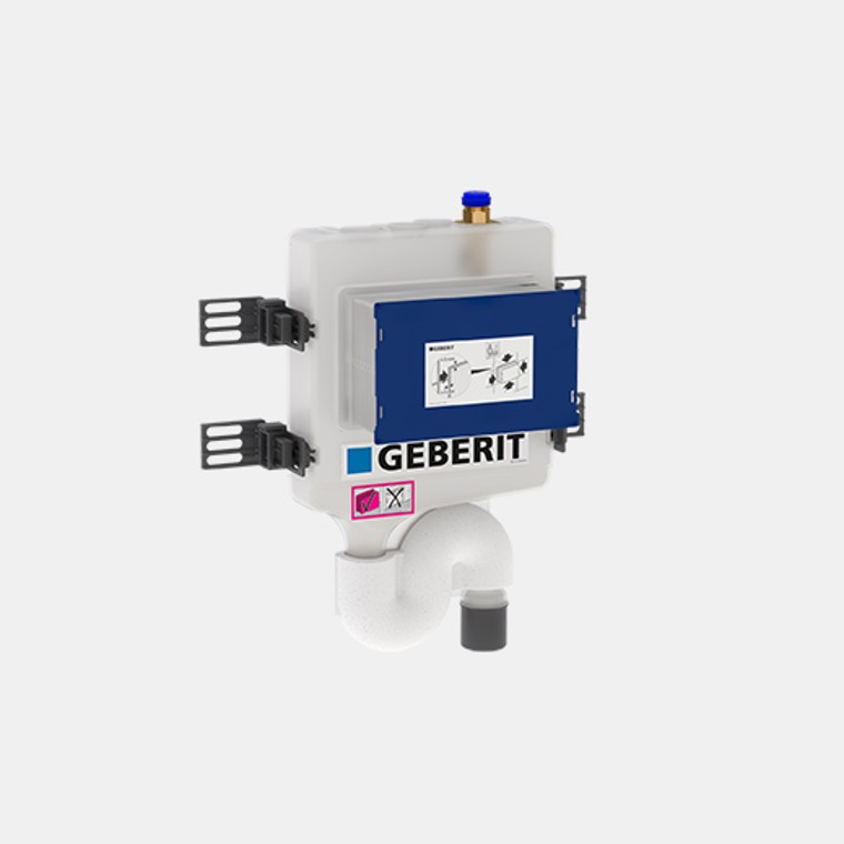 Geberit HS30 hygiënespoeling geïnstalleerd op de leiding. Geberit HS30 hygiënespoeling geïnstalleerd op de leiding.