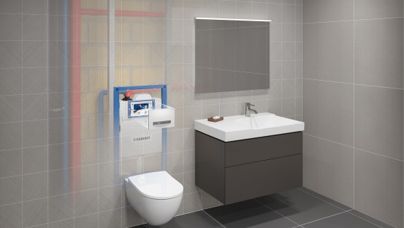 Geberit inbouwreservoir met HS30/HS50 hygiënespoeling Geberit inbouwreservoir met HS30/HS50 hygiënespoeling