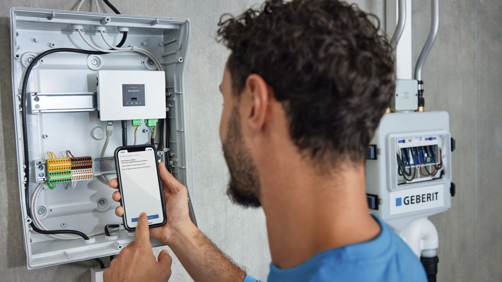 De sensorgegevens worden opgehaald uit de Geberit Gateway via de Geberit Control app.