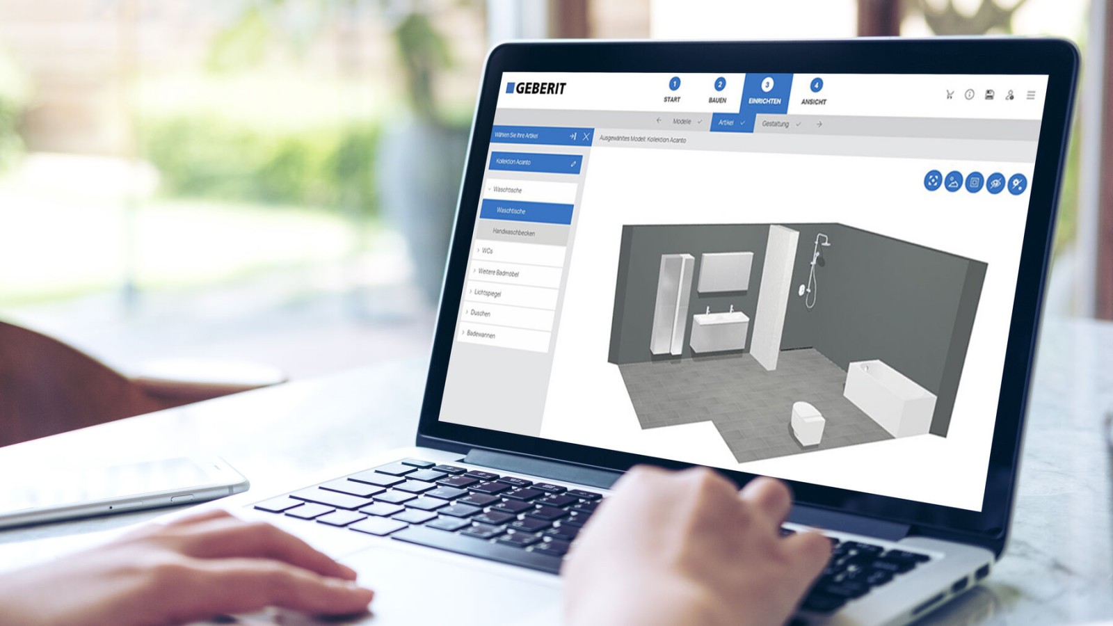 Plan uw badkamer of toiletruimte met de 3D-Badkamerplanner van Geberit Plan uw badkamer of toiletruimte met de 3D-Badkamerplanner van Geberit