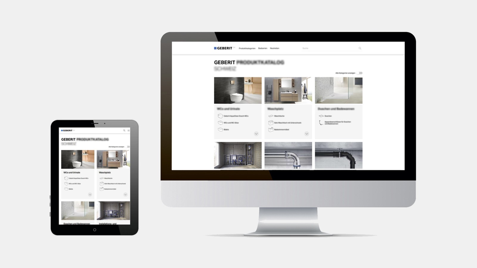 Screenshot Geberit product catalogus