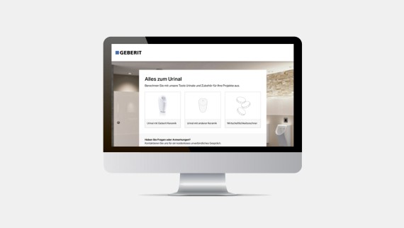 Voorbeeld van de Geberit urinoirtool Voorbeeld van de Geberit urinoirtool