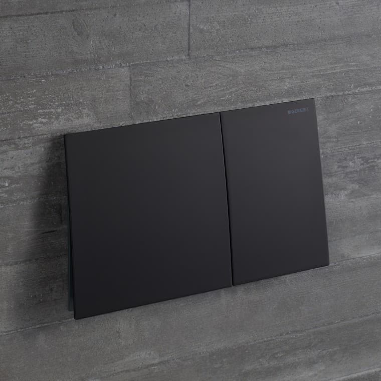 Bedieningsplaat Sigma70 in zwart mat (© Geberit) Bedieningsplaat Sigma70 in zwart mat (© Geberit)