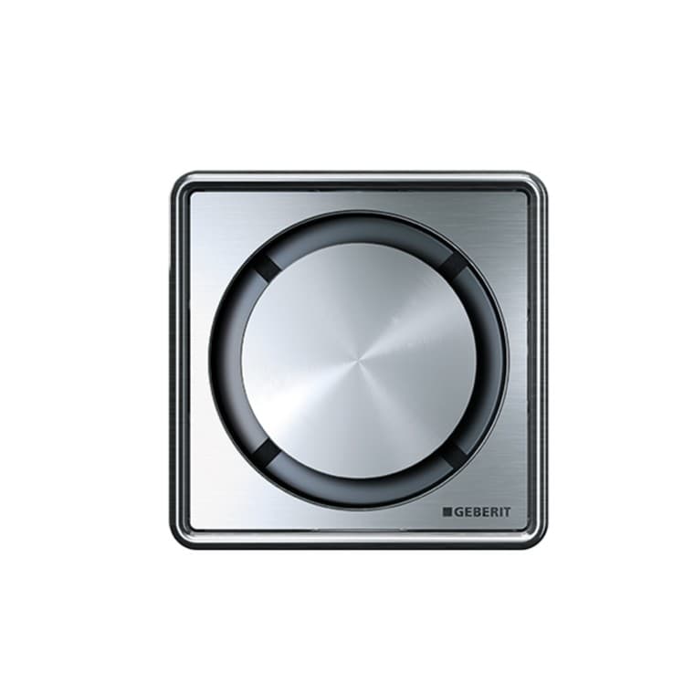 De designafdekking voor de douchevloerput in een ronde uitvoering. De designafdekking voor de douchevloerput in een ronde uitvoering.