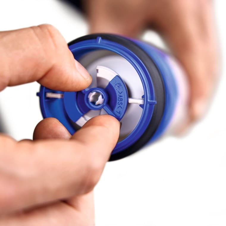 Begrenzer op Geberit type 208 spoelkraan (© Geberit) Begrenzer op Geberit type 208 spoelkraan (© Geberit)