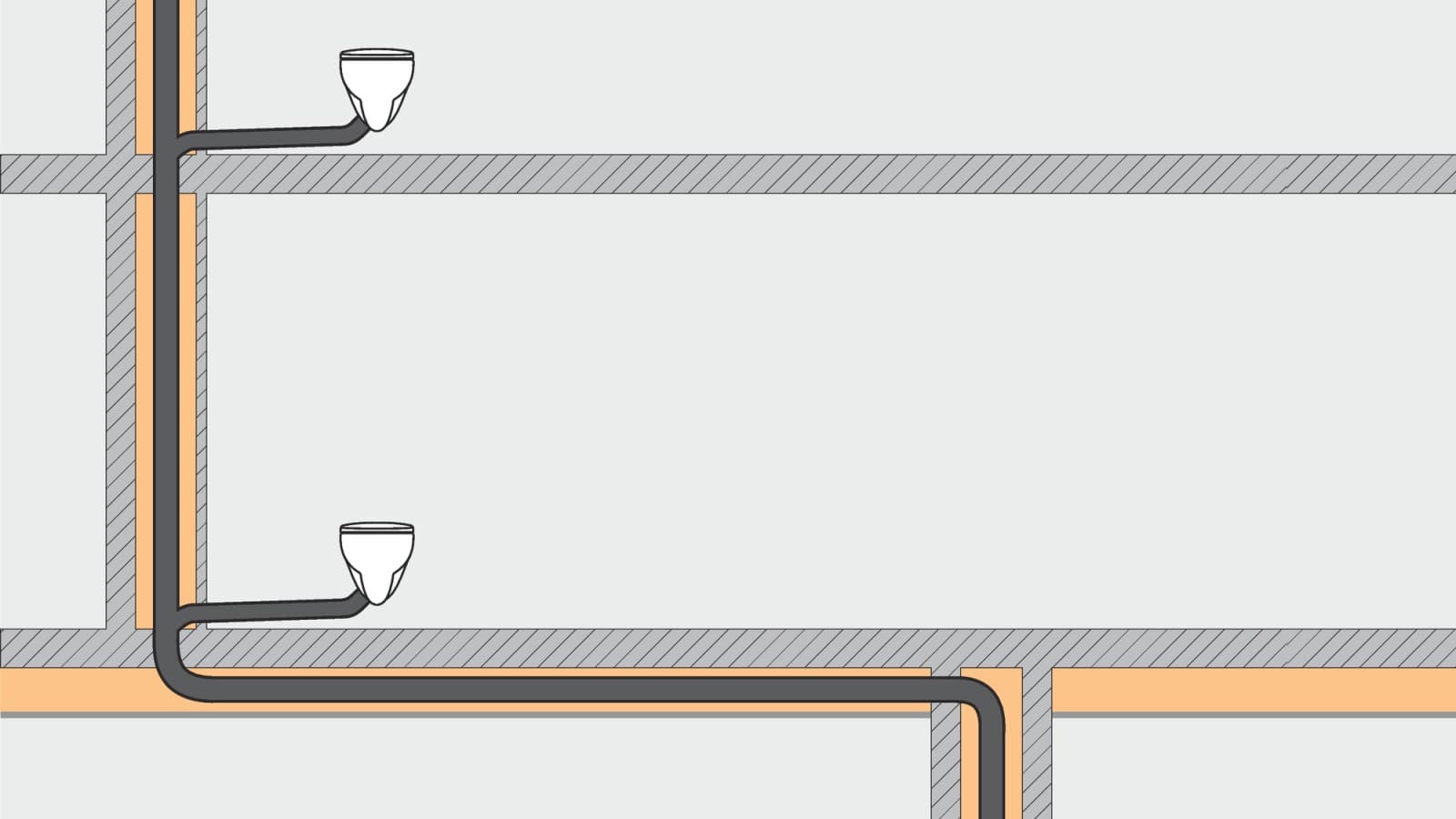 Het afvoersysteem met Geberit SuperTube vraagt minder ruimte en biedt meer ontwerpmogelijkheden. Het afvoersysteem met Geberit SuperTube vraagt minder ruimte en biedt meer ontwerpmogelijkheden.