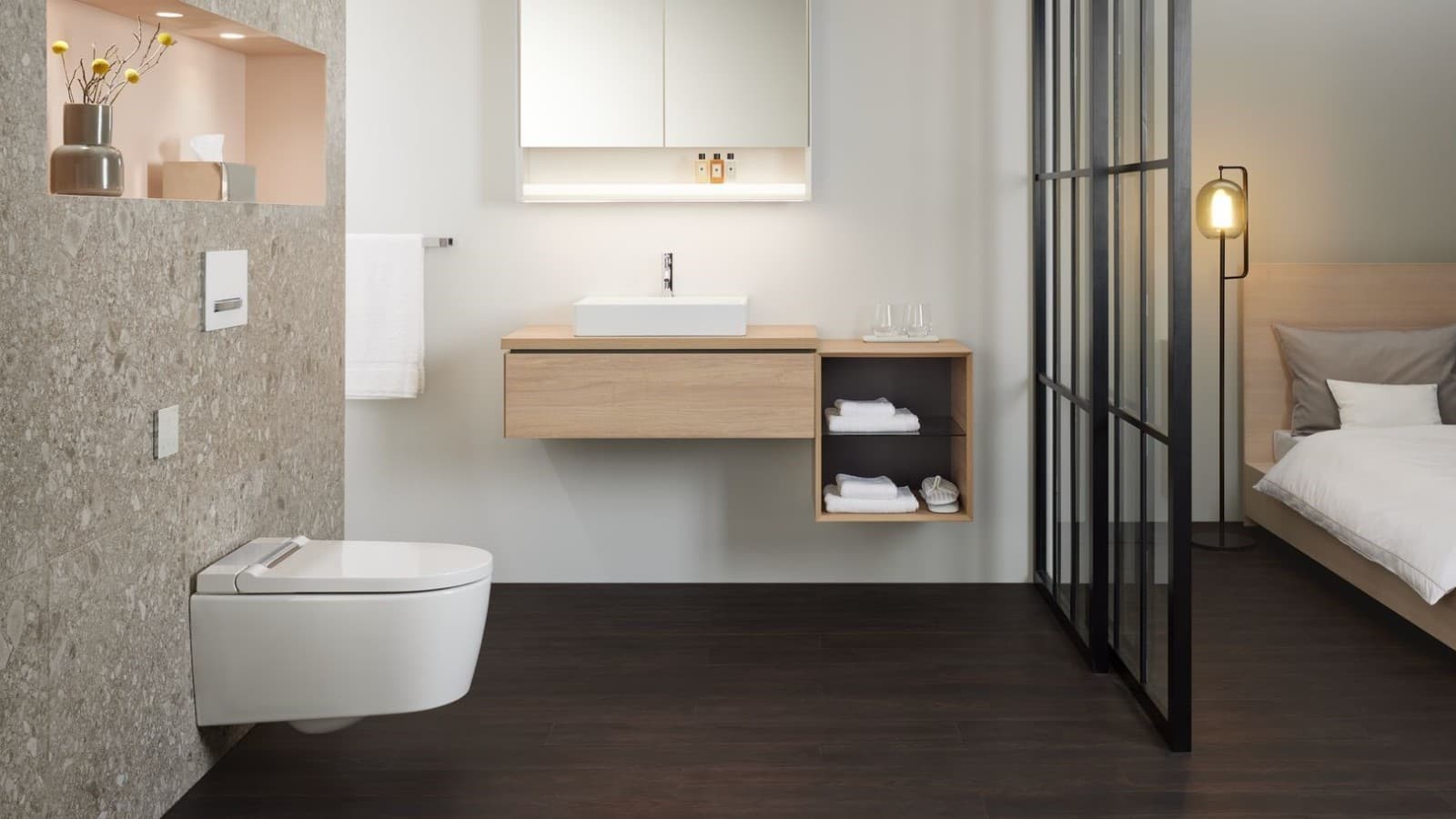 Geberit AquaClean Sela in een hotelkamer