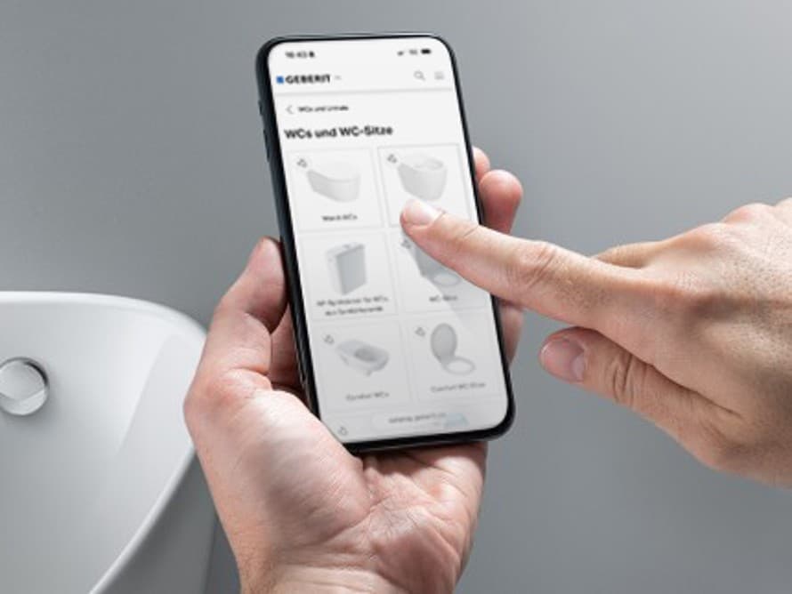 Screenshot Geberit product catalogus Screenshot Geberit product catalogus