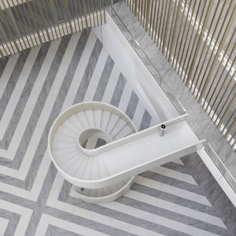 Het centrale atrium fungeert niet alleen als ontmoetingsplaats, maar ook als sleutelelement van het ventilatiesysteem (© Ana Skobe) Het centrale atrium fungeert niet alleen als ontmoetingsplaats, maar ook als sleutelelement van het ventilatiesysteem (© Ana Skobe)